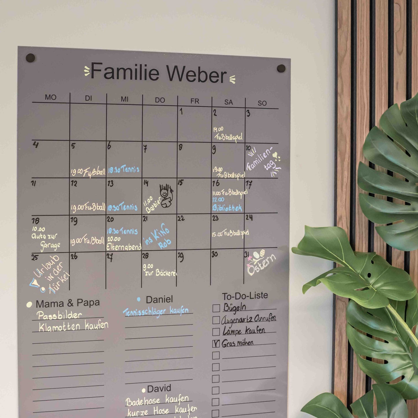 Magnetischer vertikaler Monatsplaner